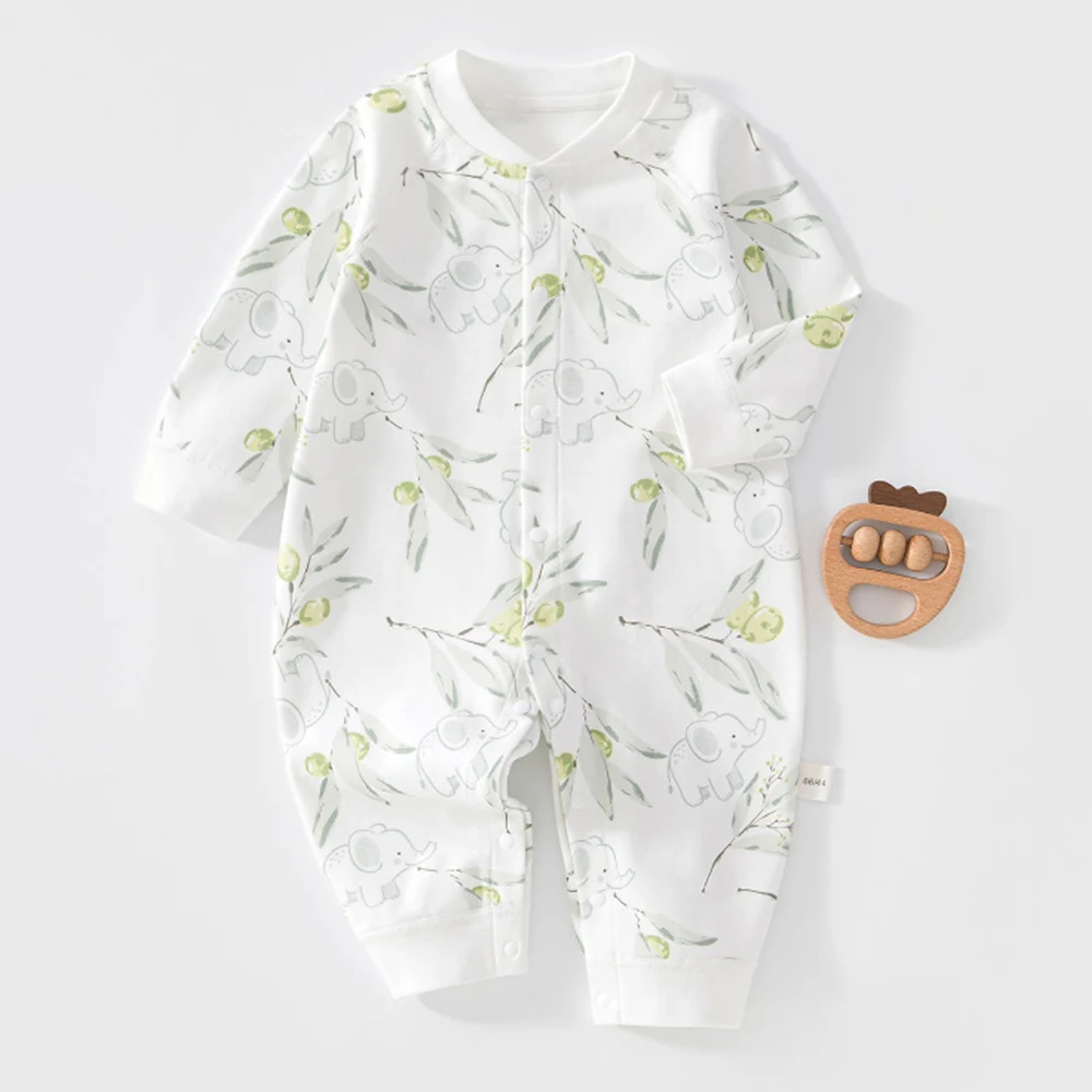 Baby Boy Boutique Clothes Fall 100% Cotton Baby Girl Rompers Long Sleeve Floral Star Animal Print Infant Jumpsuits