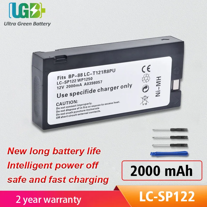 

UGB New LC-SP122 Battery For Magnavox CVL-300,CVL-301,CVL-308,CVL-319 V80096BK01 WP1250 LC-T121R8PU BP88 BP89 Battery