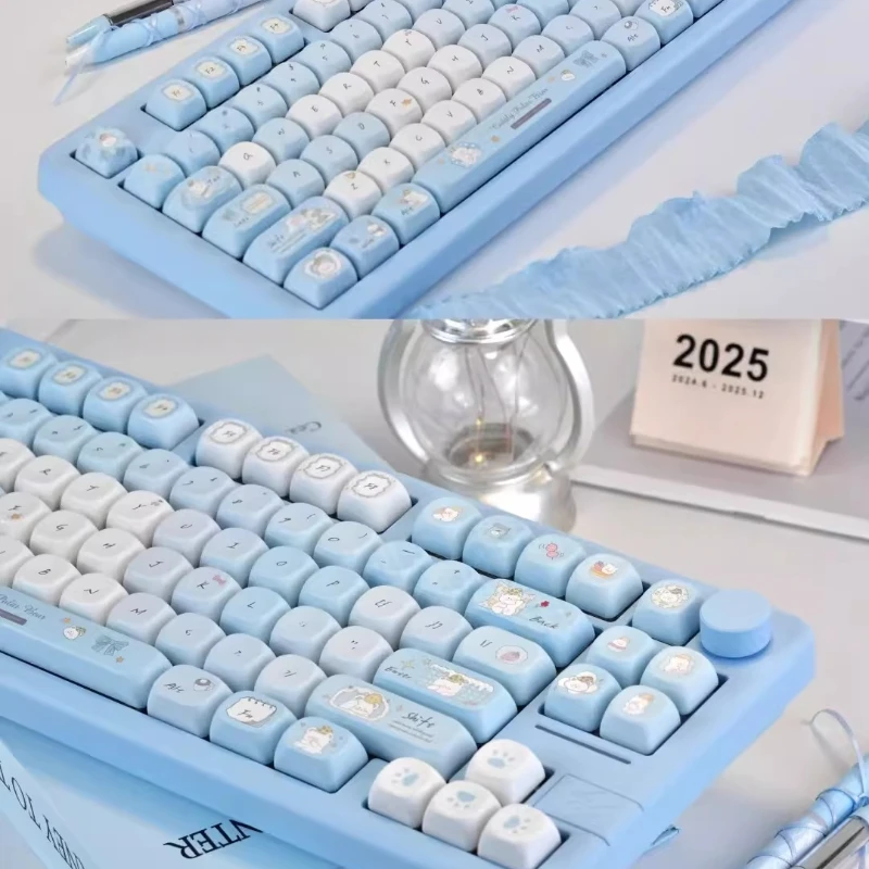 

Коллекционные кейкапы PBT с тематикой «Спокойной ночи, маленький медвежонок», профиль MOA, милые мультяшные аниме-кейкапы для геймеров, дизайнерские подарки