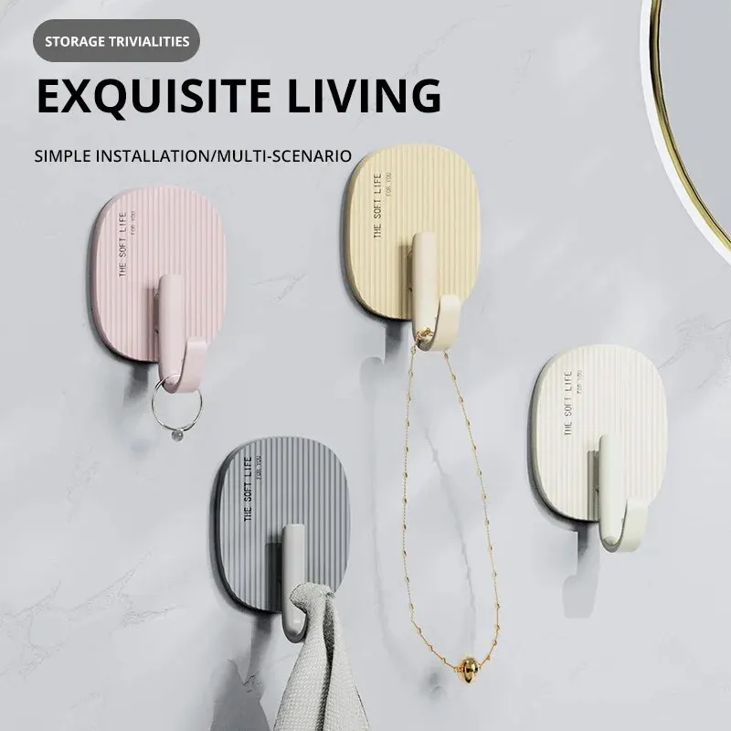 4pcs Light Luxury Hook Strong Traceless Hook No Punching Coat Hook Multifunctional Coat Hook And Adhesive Hook