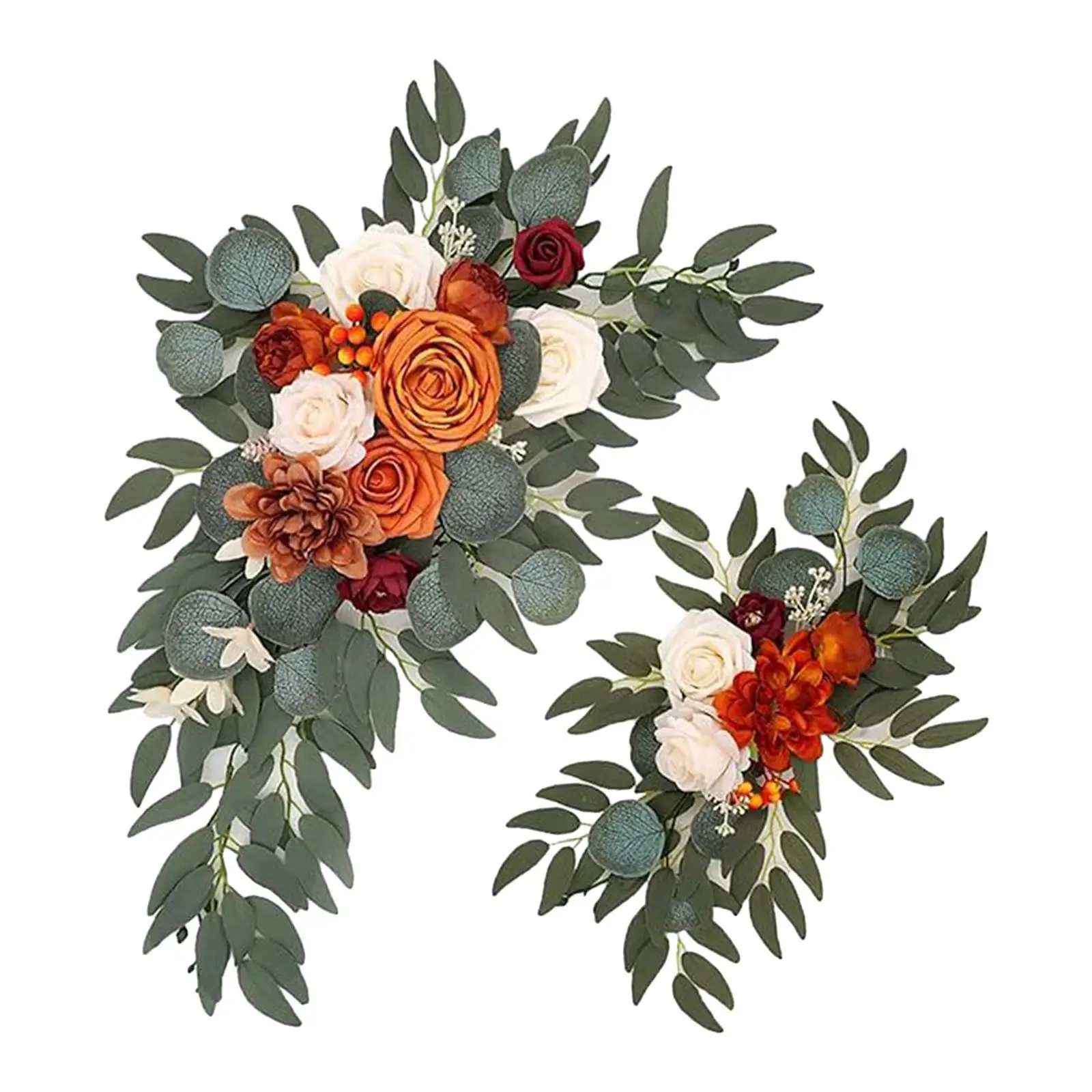 

2pcs Artificial Floral Wreath Pendant Stylish Door Or Wall Decoration Featuring Faux Flowers Wedding Arch Flowers Indoor