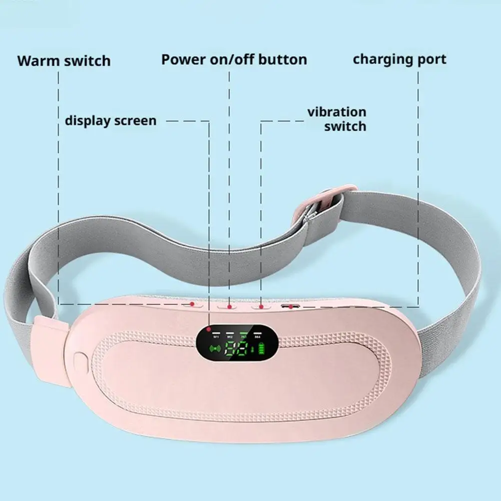 

Electric Abdominal Massage Uterine Warm Belt Warm Uterus Hot Compress Vibration Massage Belt Abdomen Waist Warming USB Charging
