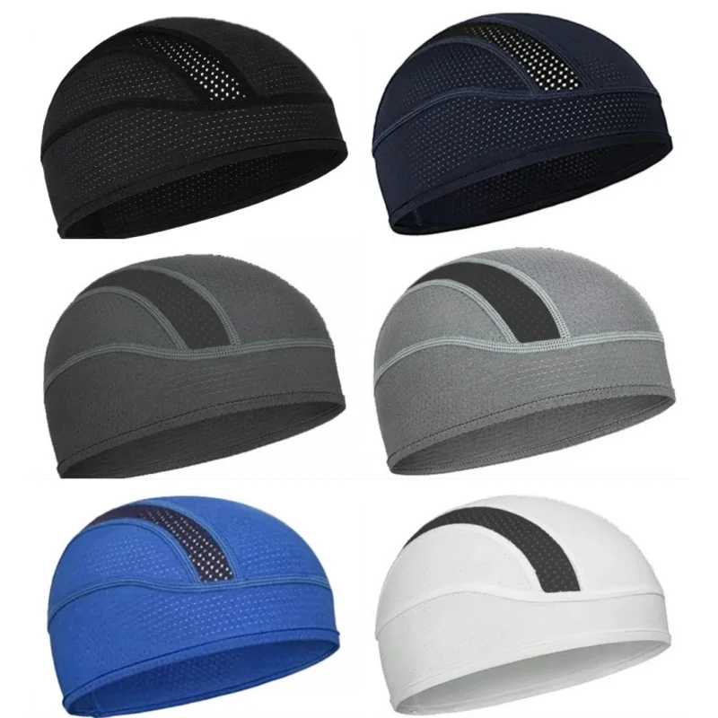 Summer Quick Dry Beanie Breathable Mesh Hat Hiking Runing Sports Head Scarf Cycling Under Helmet Inner Cap Sweat Net Helmet Hat
