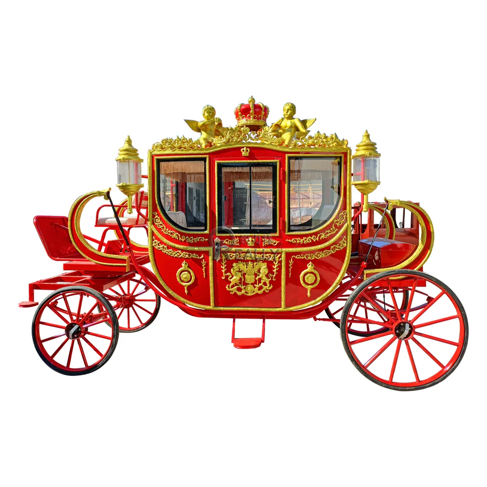 2024 European Style Pumpkin Princess Carriage Scenic Spot Exhibition Hall Photography Props Wedding Electric Horse Carriage