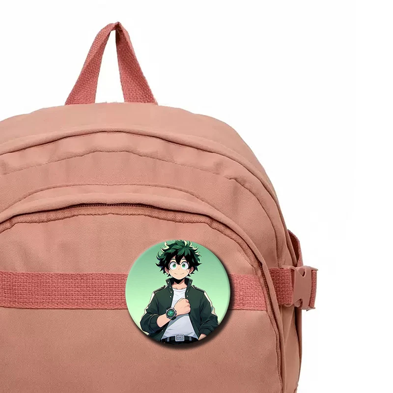 58mm Anime Character Izuku Midoriya Soft Button Pin Hero Cartoon Brooch Creative Badge for Backpack Clothes Decoration Gift