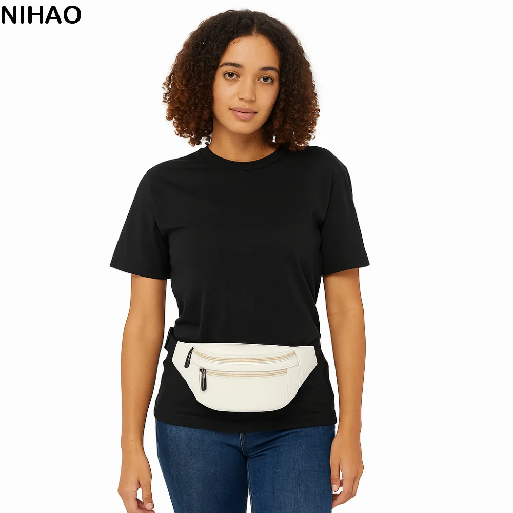 

Solid Color Oxford Waist Bag Large Capacity Lightweight Sports Fanny Pack Multifunctional Waterproof Mobile Phone Bag Outdoor