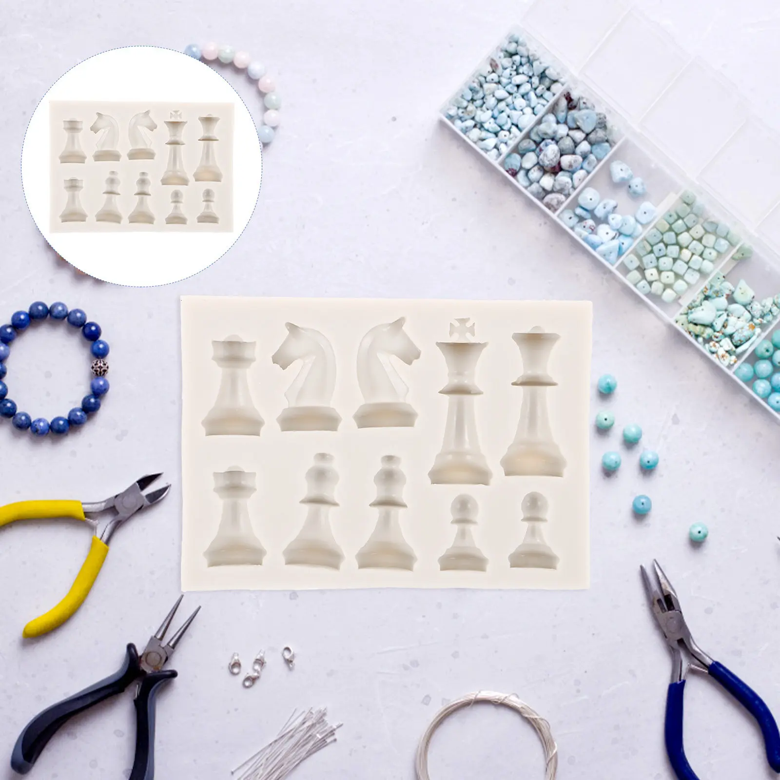 Chess Key Interesting Shape Molds Small Silicon Board Mould Casting Silicone DIY Craft