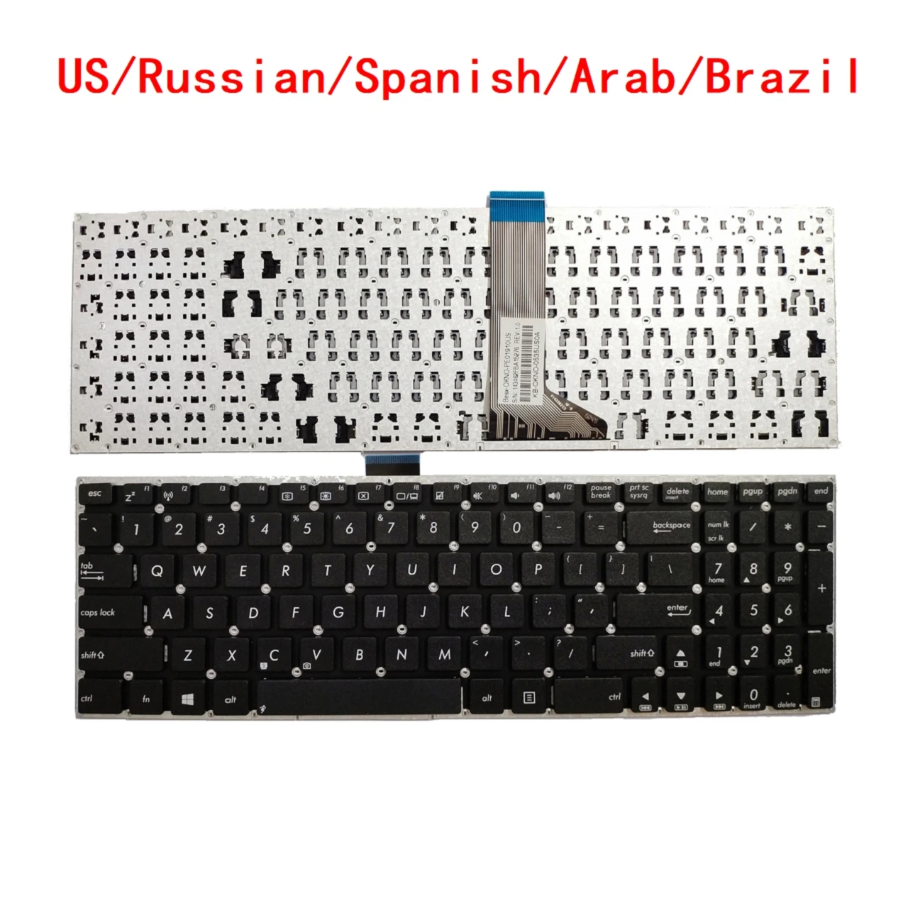 Nowa rosyjska hiszpańska arabska brazylia klawiatura dla ASUS X555 X555L X555LA X555LD X555LN X555LP X555LB X555LF X555LI X555U TP550