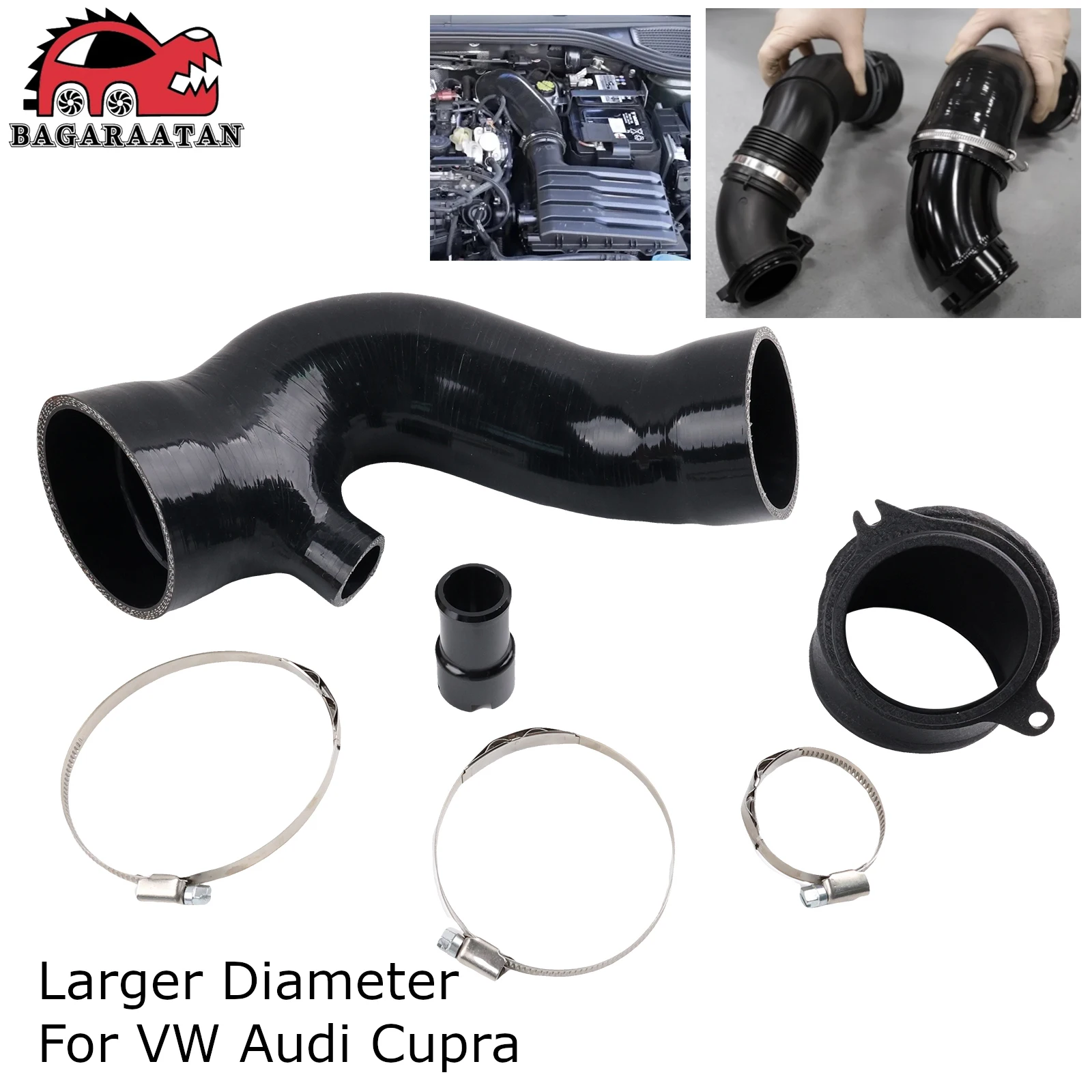 For VW Audi Cupra Turbo Inlet Elbow Intake Hose Silicone For EVO EA888 For Volkswagen Golf 8 Arteon Tiguan Air Intakes Parts