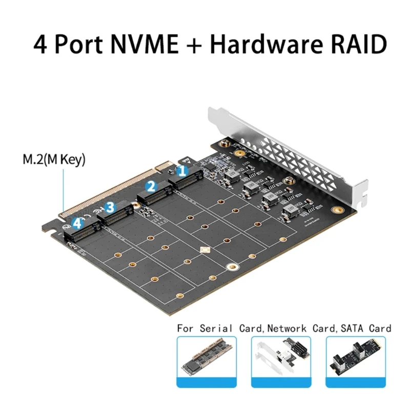 PCIe x16 a 4 porte. 2 SSD RAIDsCard Riser PCIE4.0 a. 2 espansione SSD NVME
