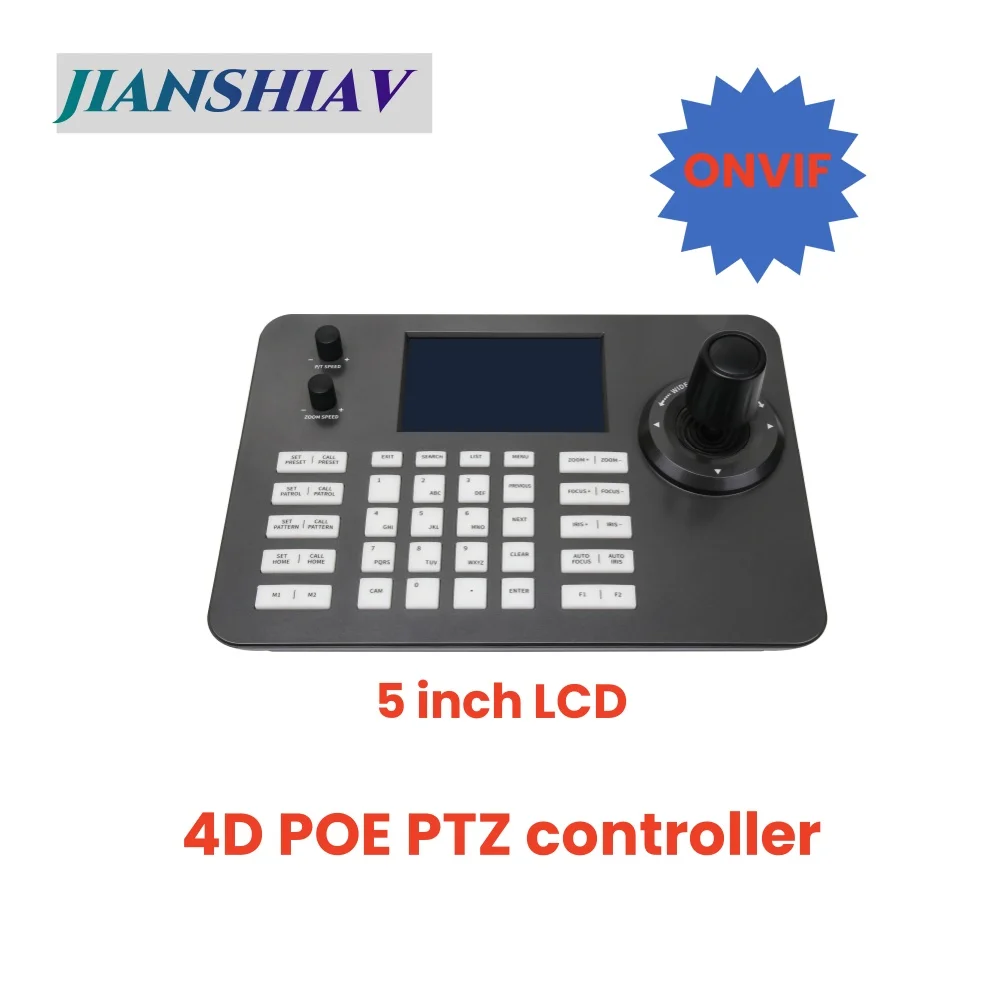 

4D Joystick Network PTZ Controller support POE ONVIF PTZ Cameras IP Keyboard controller RS232/RS422 JIANSHIAV