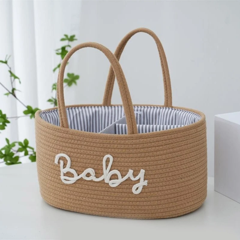 Tempat Penyimpanan Popok Bayi Keranjang Pembibitan Dapat Dilipat Tas Popok Bayi Katun Besar