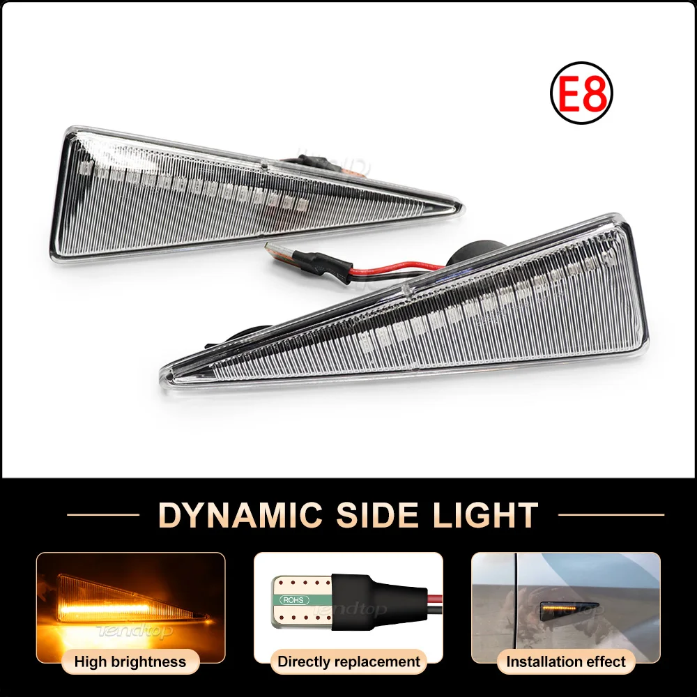 2pcs Dynamic LED Flashing Turn Signal Light Side Marker Lamp For Renault MK4 Vel Satis Wind Avantime Megane 2 Scenic 2 Espace 4