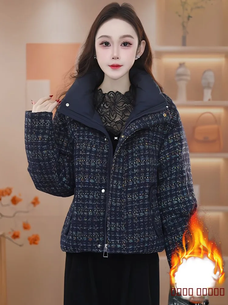 

Уникальная короткая хлопковая куртка для женщин: модная, теплая, красивая, в корейском стиле, свободного кроя, зимняя верхняя одежда