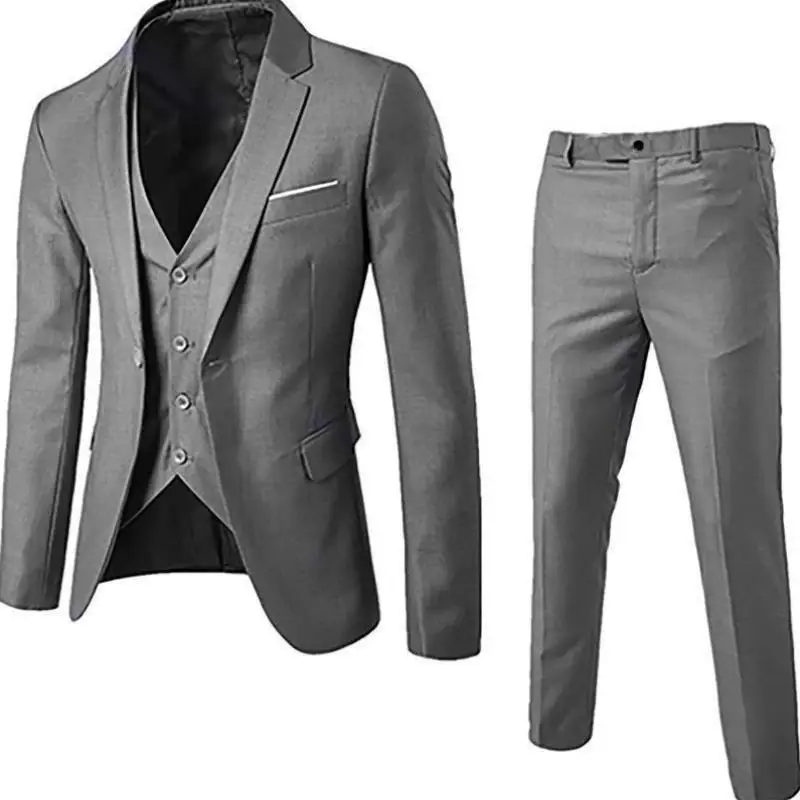 

Casual Busin Men's Suit Thiened Special Wide Seven Sve Length Double Breasted Pure Color Youth Faion Spring Season