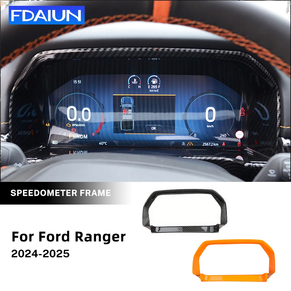Für Ford Ranger 2024 2025 Tachometer-Schutzrahmen Verkleidung Innenausstattung Auto-Modifikation ABS-Material