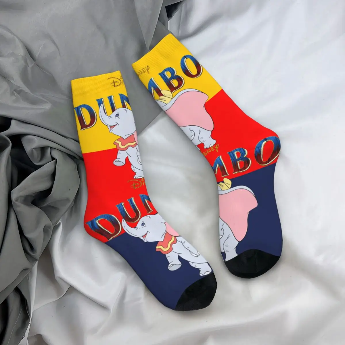 Skarpety męskie Cute Elephant Vintage Harajuku Disney Dumbo Film Street Style Novelty Pattern Crew Sock