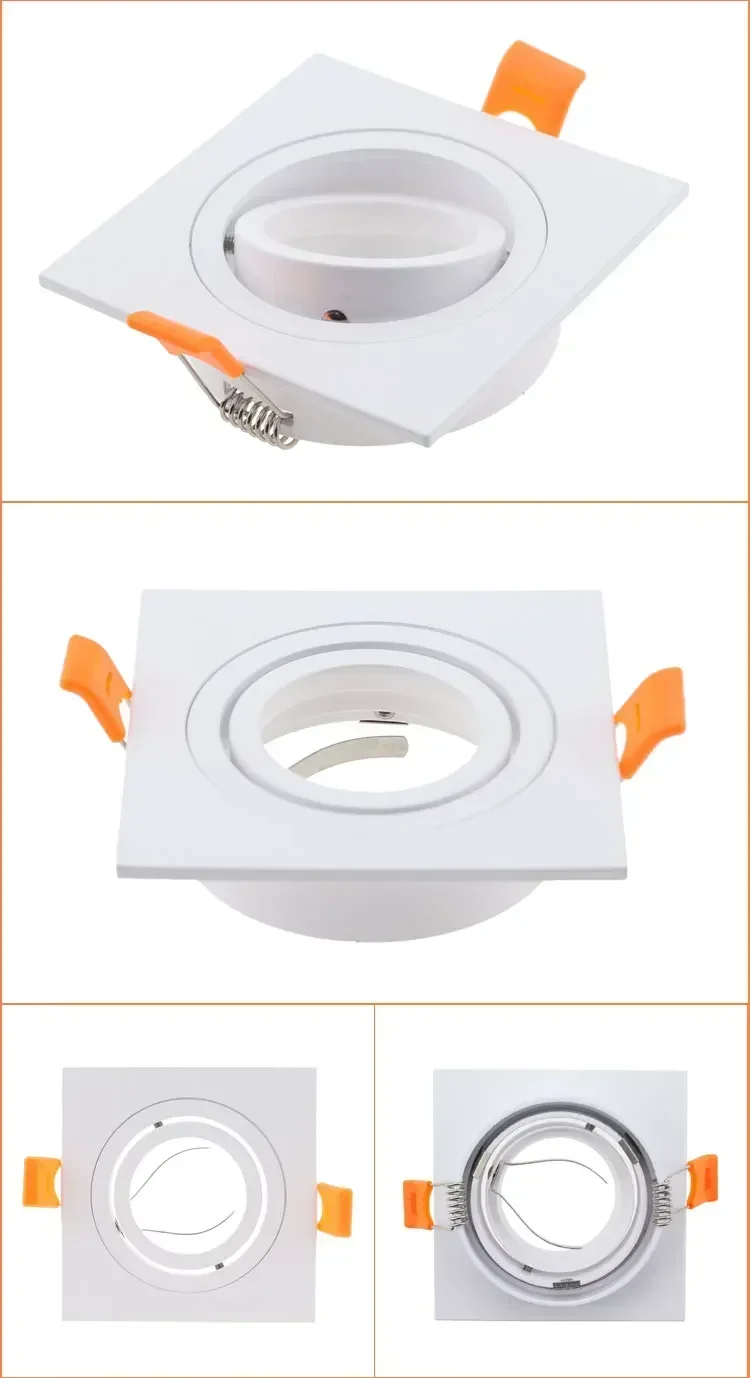 Hete Verkoop Vierkant Verstelbaar Aluminium Led Plafond Spot Lamp Plafondlamp Downlight Beugel Frame Indoor Decoratief