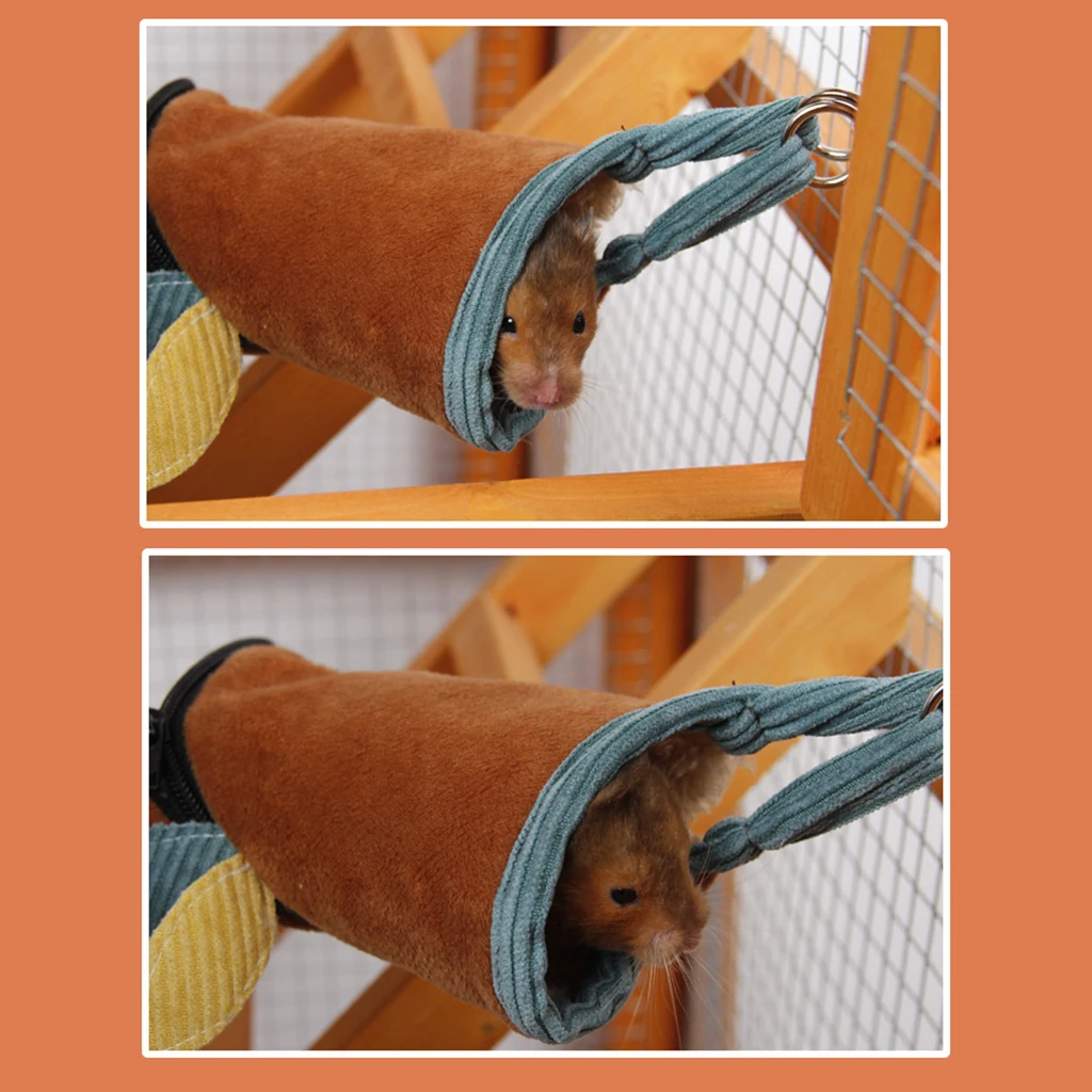 Small Animals Hammock Hanging Cave Nest Tunnel Toy for Hamster Rat Mice