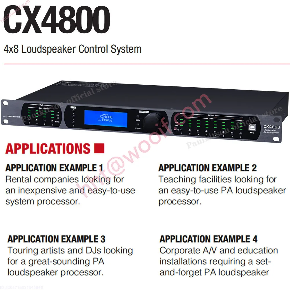 2025 DBX CX4800 معالج الصوت الاحترافي المتوافق مع البرامج الأصلية DSP معالجة الصوت نظام التحكم في مكبر الصوت