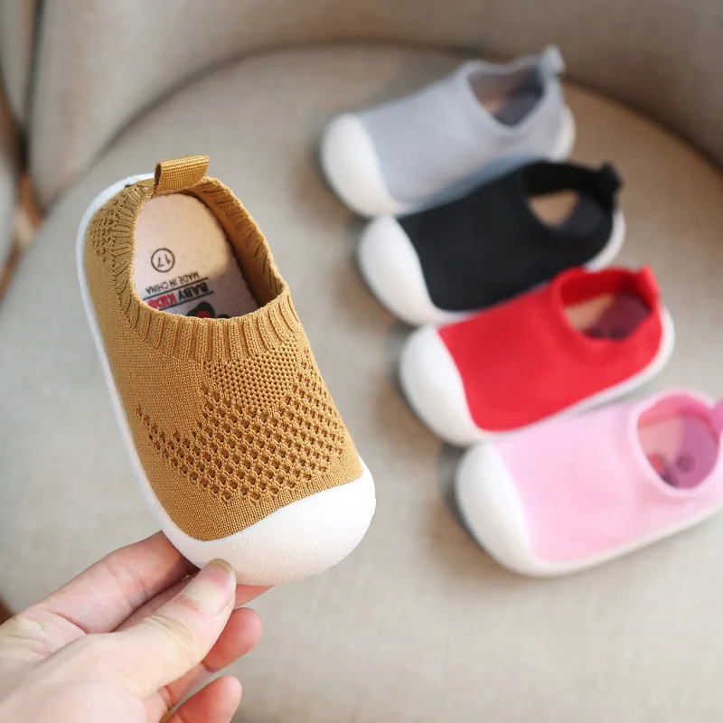 

Baby Shoes Anti-slip Breathable Infant Crib Floor Socks with Rubber Sole for Children Girls Boys Mesh Shoes Soft Bottom Slippers