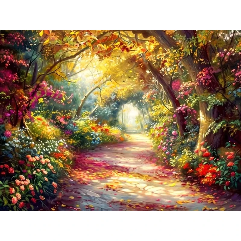 

500/1000/1200/2000PCS Jigsaw Puzzle Peaceful Street And Park Trees Scene For Adults Ideal For Stress Relief And Relaxation