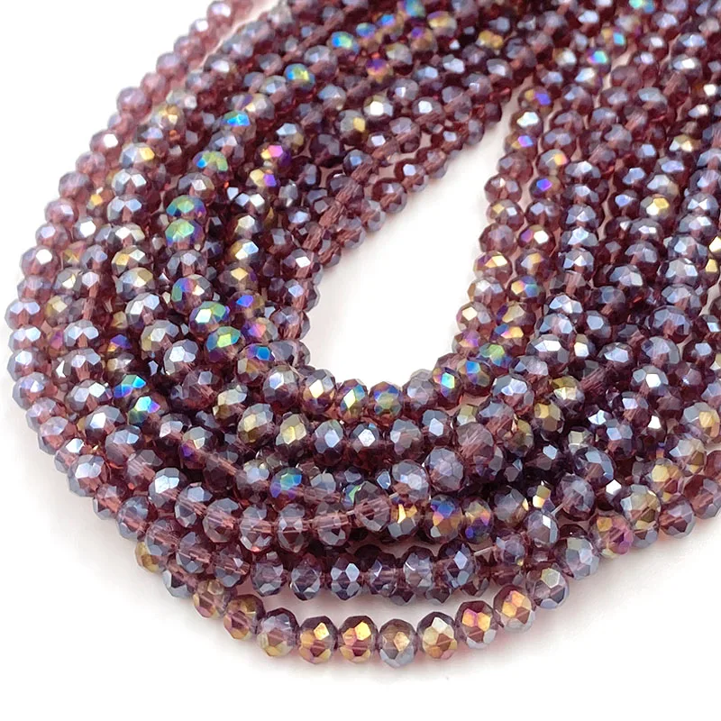 2 3 4 6 8mm Crystal Beads Rondelle Loose Spacer Glass Faceted Beads for Jewelry Making DIY Needlework Bracelet Accessories