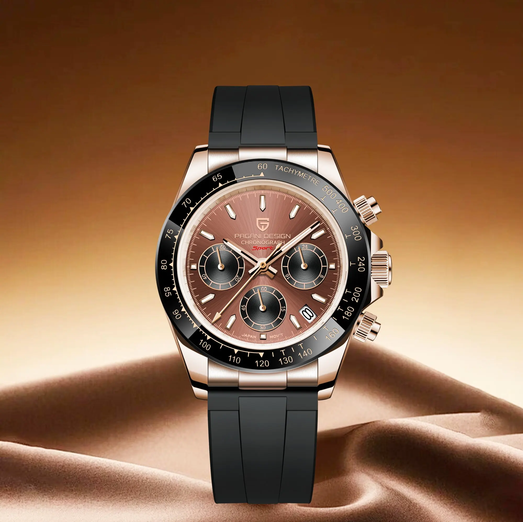 

PAGANI DESIGN Men Quartz Watch Trend Street Shooting Sports Tachometer Calendar Waterproof Sapphire Glass Multifunctional Watch