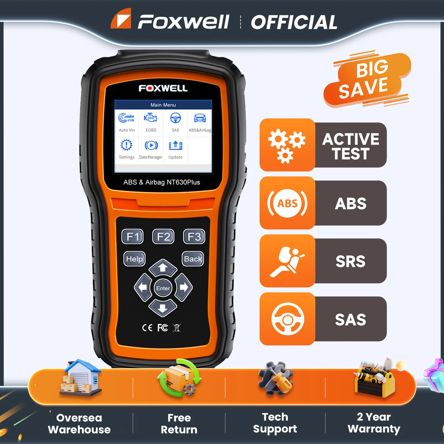 FOXWELL NT630 Plus OBD2 Car Scanner ABS SRS EPB OIL SAS Calibration Engine Code Reader OBD 2 Auto Airbag Diagnostic Scan Tools