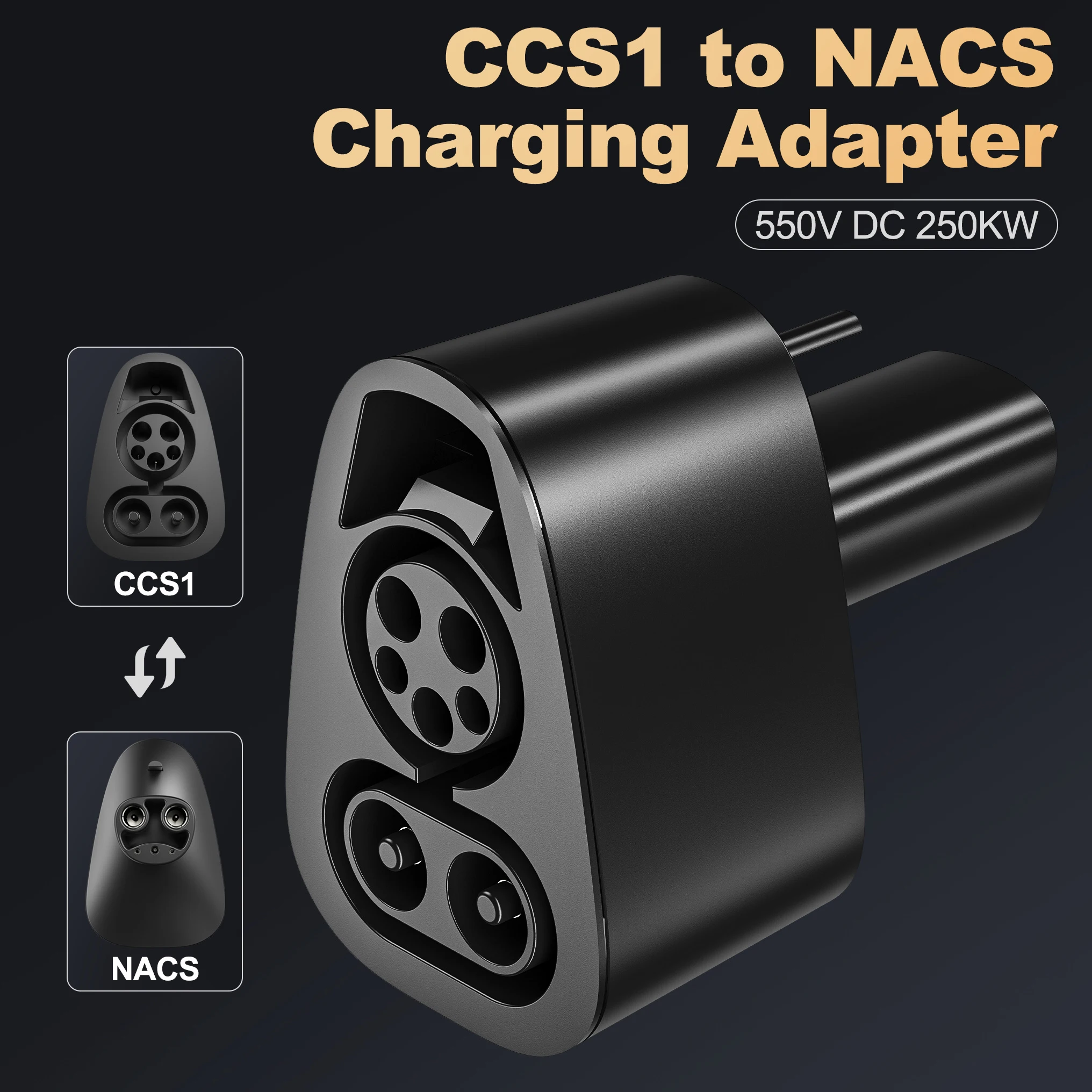 evsow CCS1 To NACS Adapter For TS-NACS Model 3/Y/S/X DC 250KW EV NACS CCS1 Connector Fast Charging NACS With CCS1 Combo Chargers