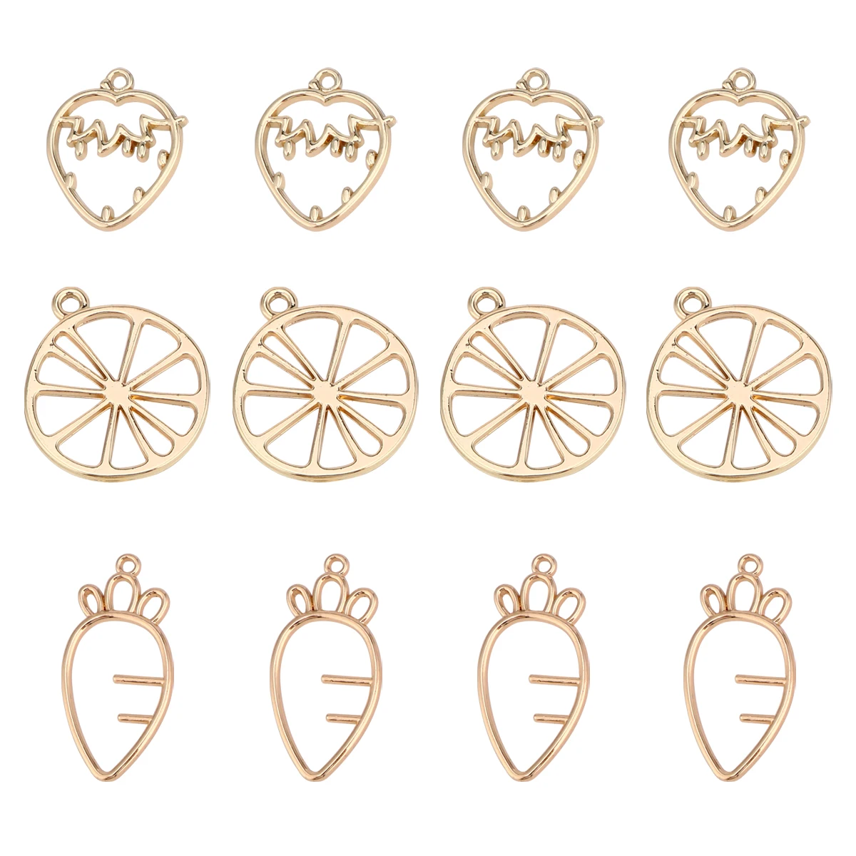 

30 Pcs Hollow Fruit Earrings Alloy Pendant DIY Jewelry Vintage Accessories Making Tool