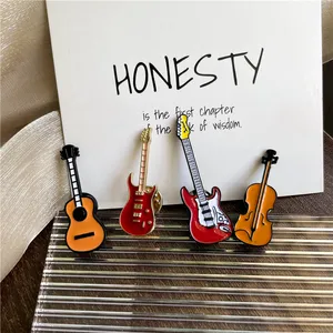 クリエイティブな楽器エナメルブローチロックオーケストラバイオリンギターベースバッジ服ラペルピンキッズギフトジュエリー 10ベストセールスピンバイオリン-5