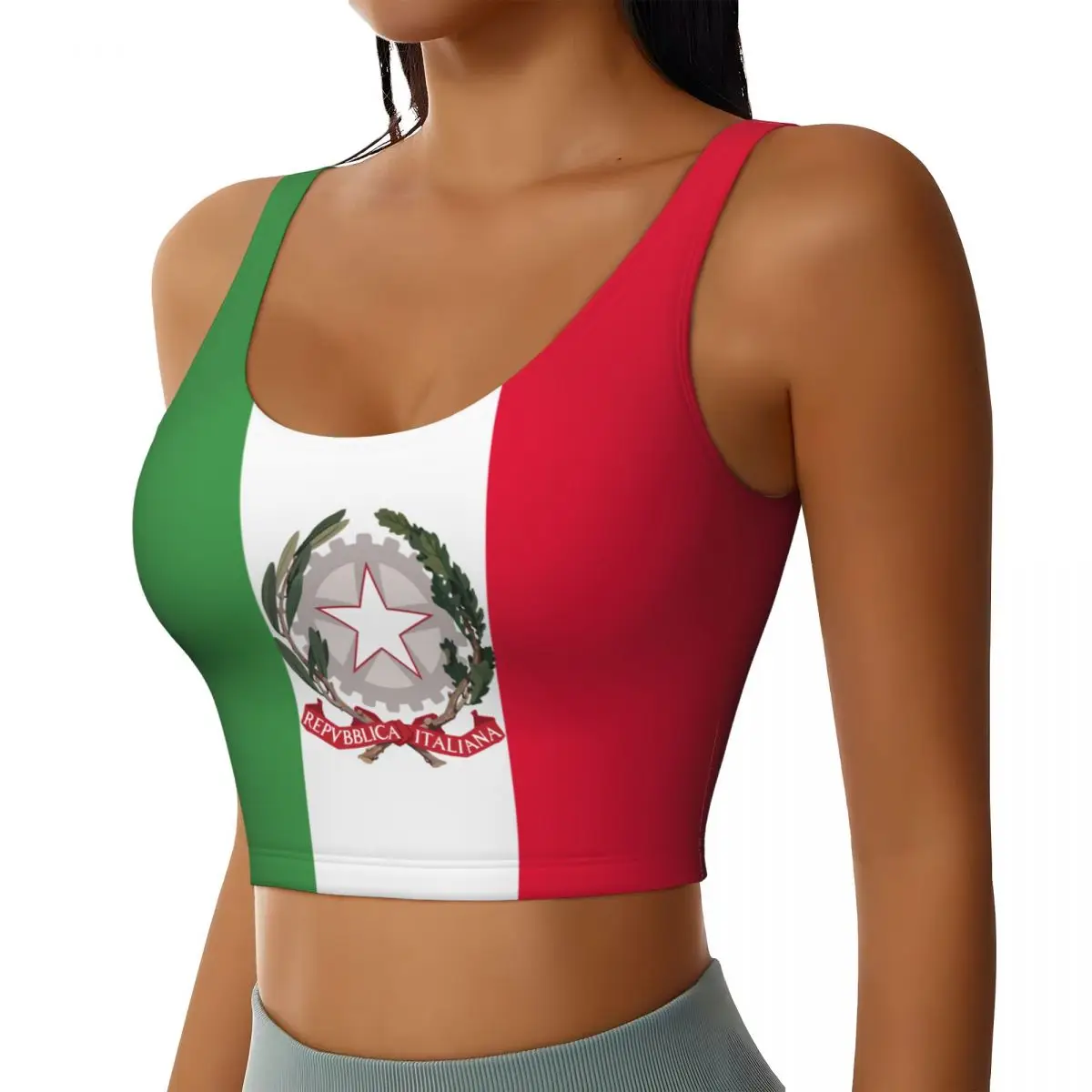2026 Italy Flag Print Women Activities Sports Vest Yoga Vest Workout Vest for Women Lightweight Trendy