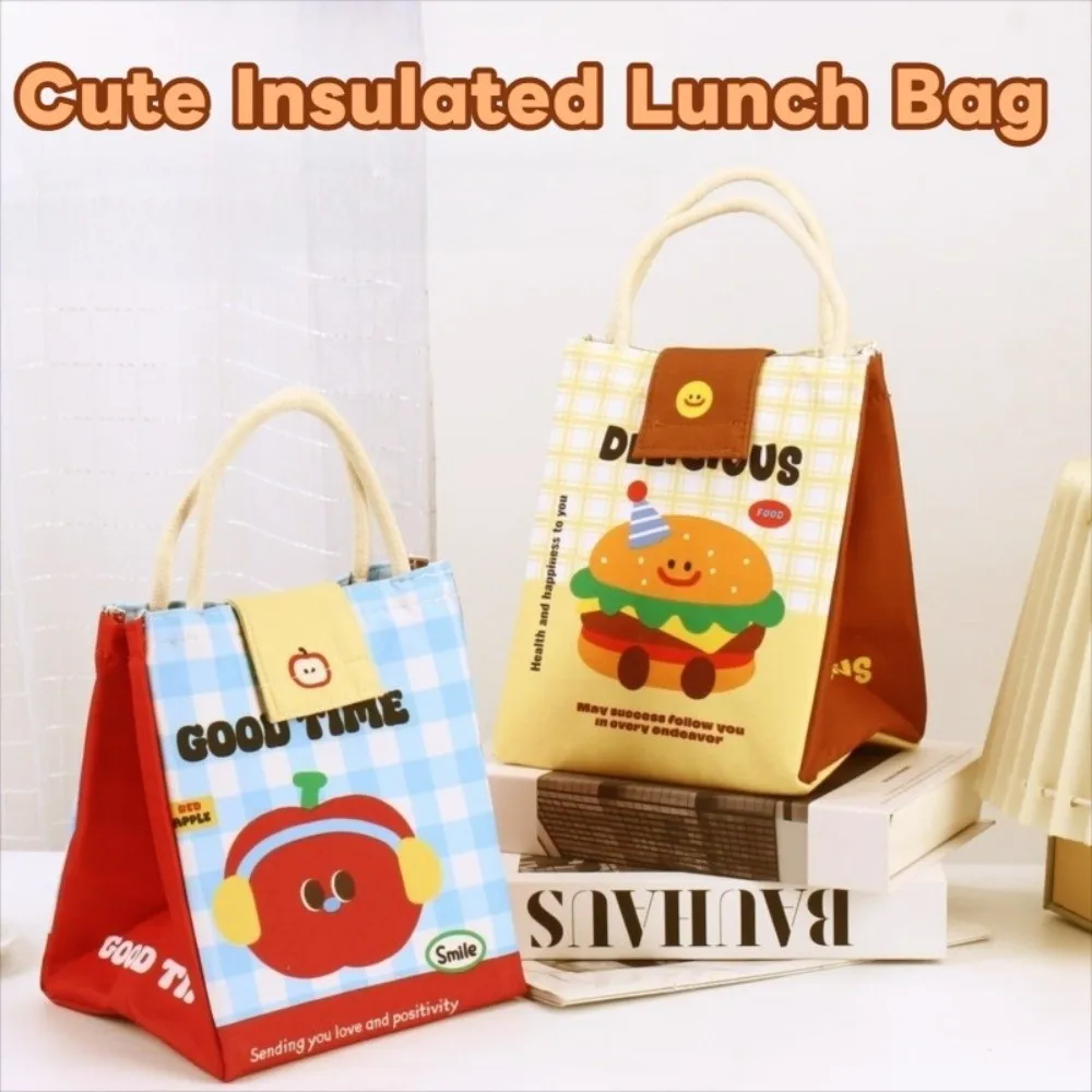 

Large Capacity Insulated Lunch Bag Thicken Cooler Function Cooler Lunch Box Handbag Style Insulated Design Food Storage Handbag