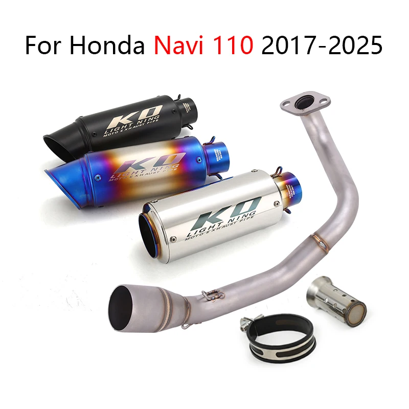 

Slip On System For Honda Navi 110 2017-2025 Motorcycle Exhaust Link Pipe Header 51mm Muffler With DB Killer Stainless Steel Tip