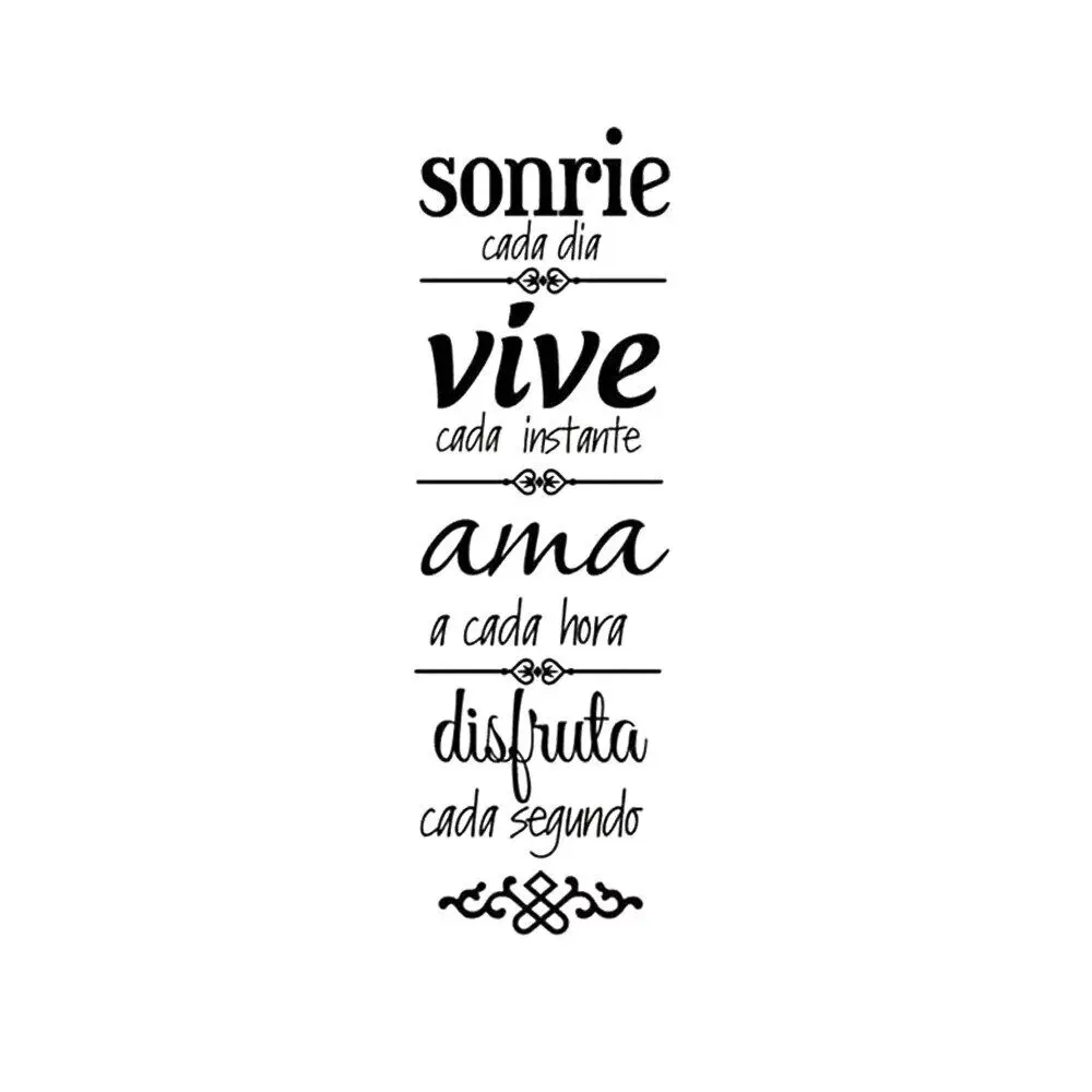 Spanish Quotes Phrase Home Decoration Wall Decals Wallpaper Waterproof Vinyl Stickers for Office Room Wall Decal Mural