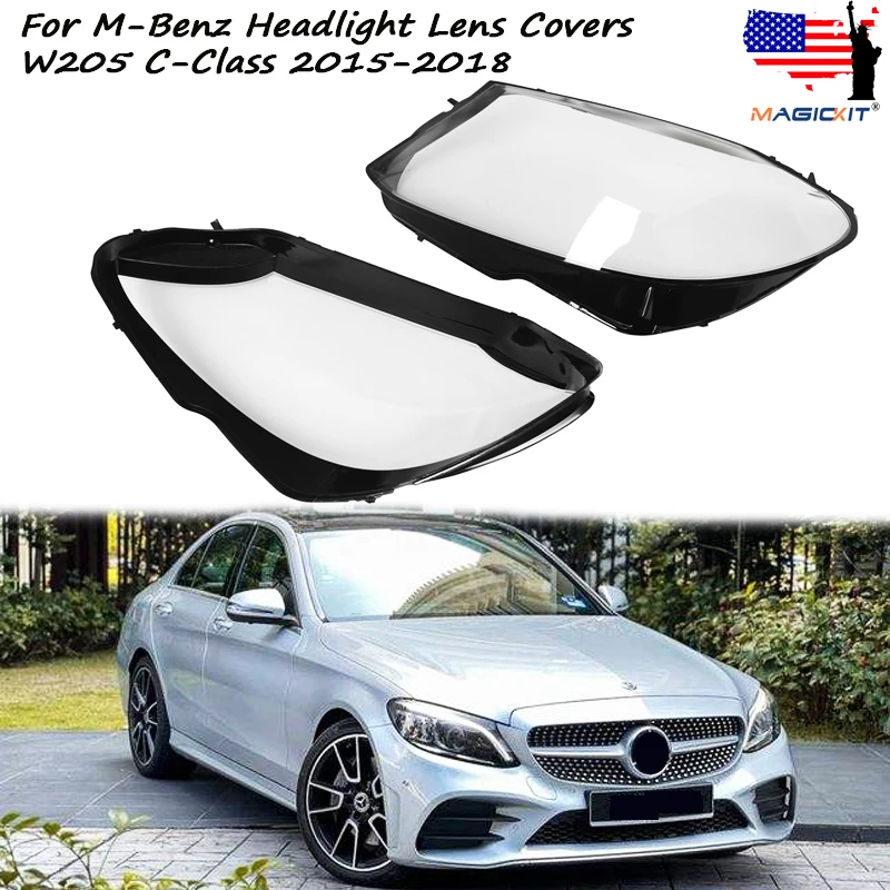 

Корпус фары для Mercedes-Benz C-класса (W205) 2015-2017: левая и правая передние крышки фар C180, C200, C250, C300