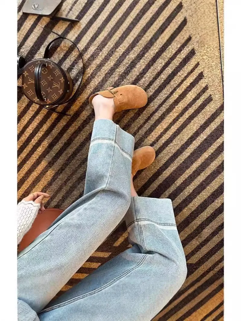 

Широкие брюки, элегантные женские весенние женские модальные костюмы, персонализированные молочно-персиковые вязаные брюки с завязками, нежная эстетика