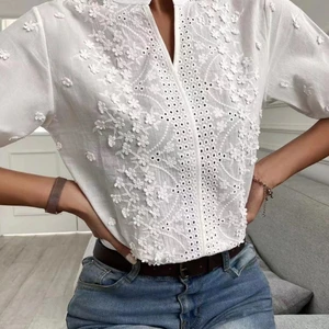 7 Hauptverkaufsbluse bestickte Weiß - №1