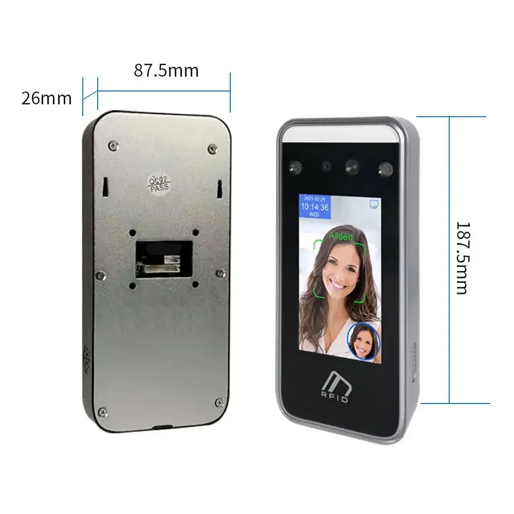 2 million color pixels 5000 face fingerprint card recognition photo video anti-counterfeiting attendance machine