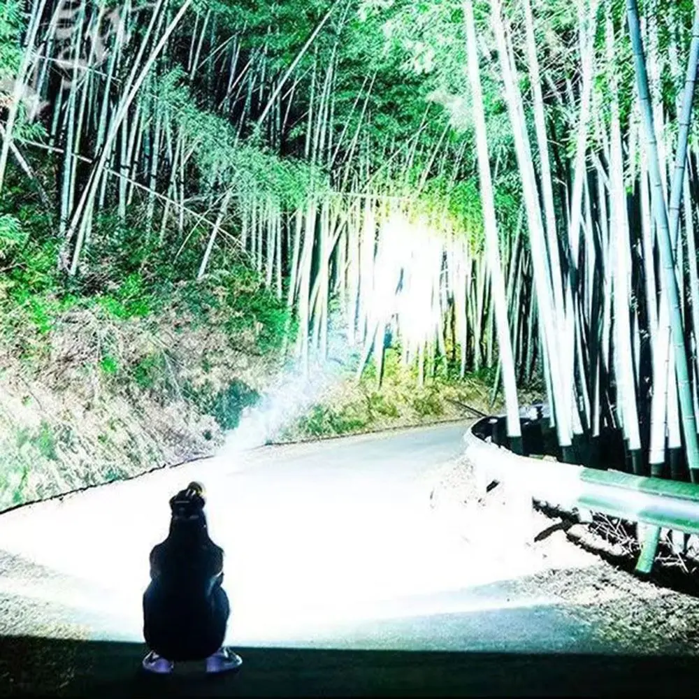 Farol LED de alta potência durável com zoom à prova d'água luz de sapo montada na cabeça luz de pesca noturna