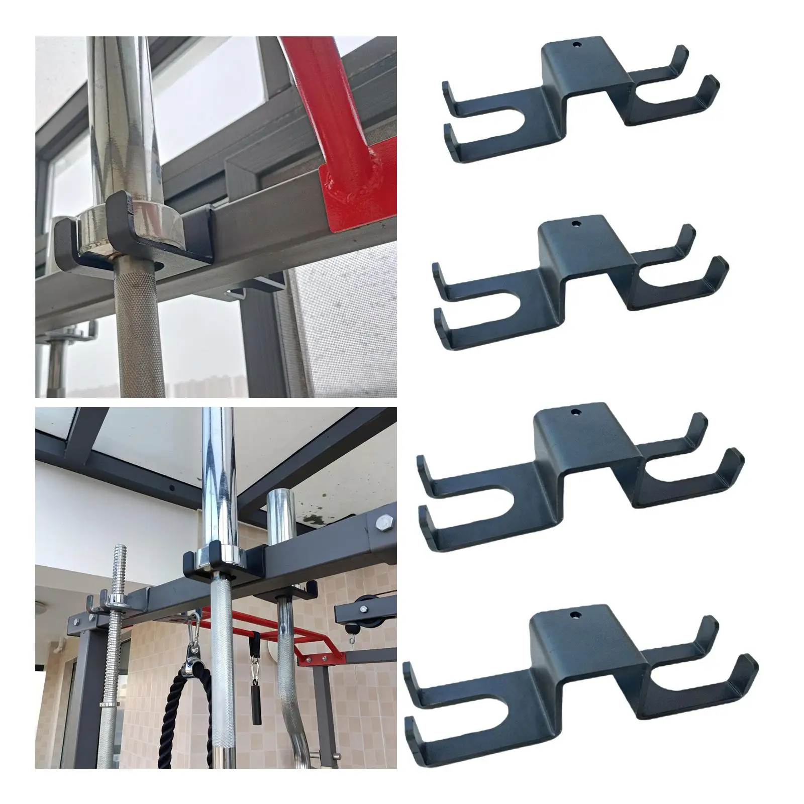 Barbell Bar Storage Rack Squat Rack Weight Bar Rack Space Saving Barbell Rod Holder Snaps on for Workout Gym Commercial Garage