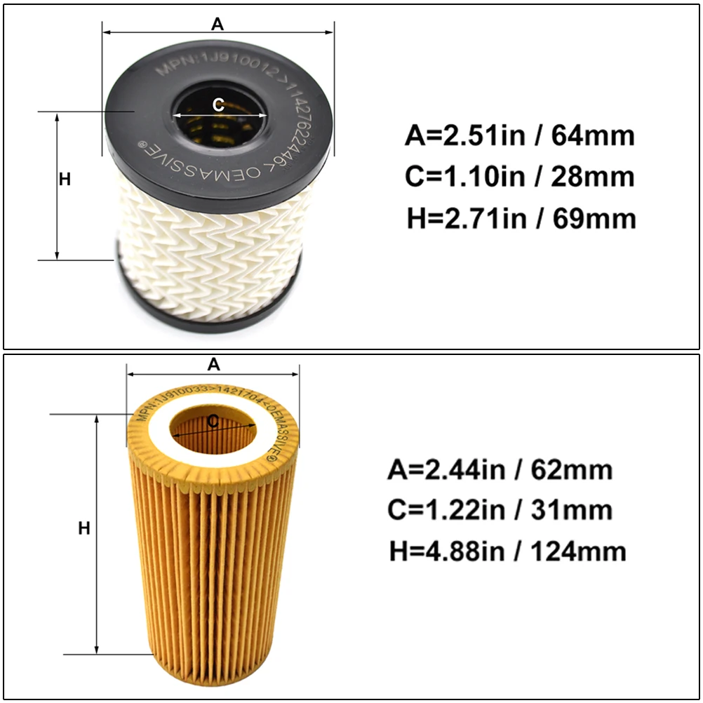 Car Oil Filter For Ford Mondeo MK4 Turnier 2007 2008 2009 2010 2011 / Kuga MK2 2013 2014 2015 2016 2017 2.0 2.5 8692305 1109 X3