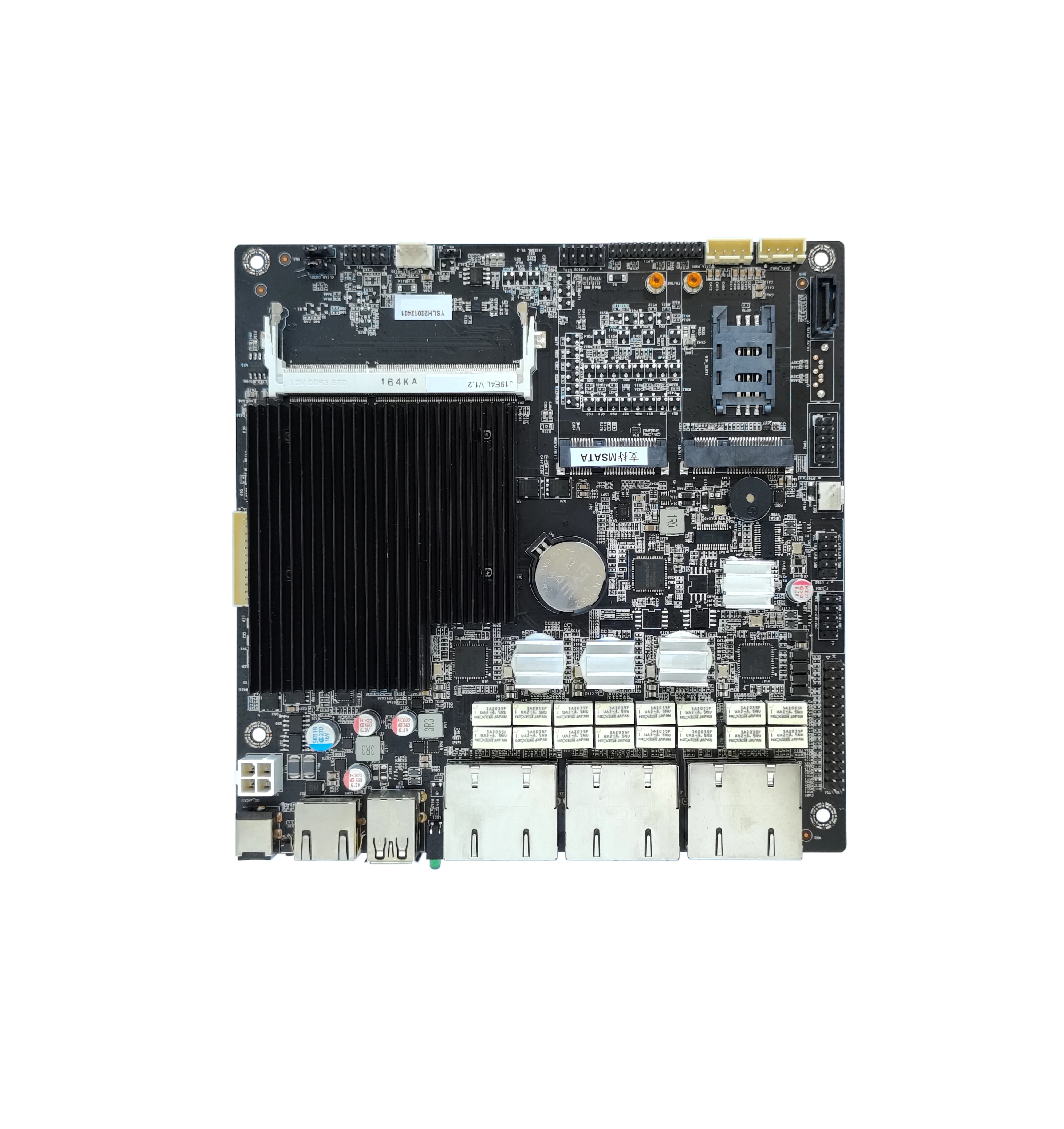 6*Network Motherboard with  J1900 Processor Bypass MSATA DDR3L Max 8G RAM Mini-PCIE SIM card