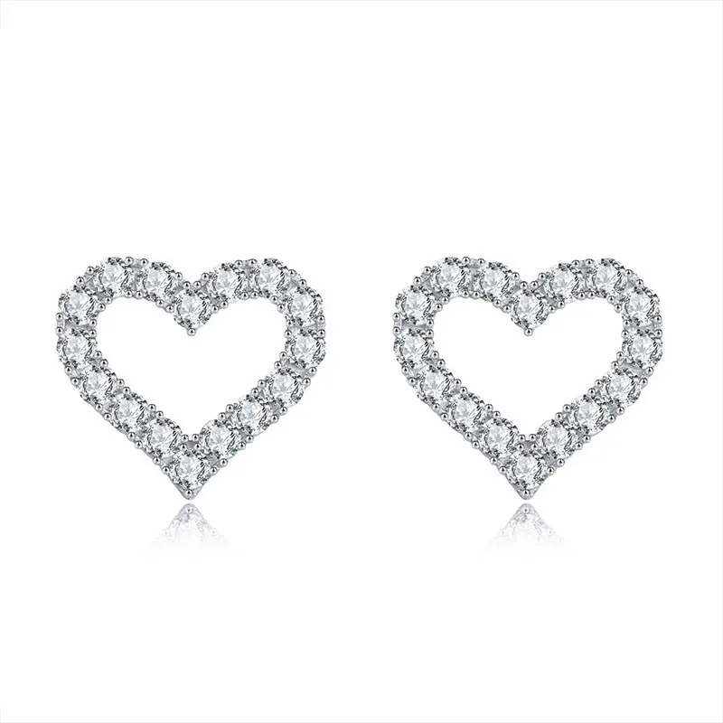 2023 neue Herz Form Stud Ohrringe für Frauen Charme Liebe Ins Hohl Mom Zirkon Koreanische Ohrring Bestie Geburtstag Luxus Schmuck Geschenk – Detail 10