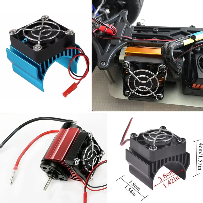 

Aluminum Heat Sink w/ Cooling Fan for 540/3650/3660/3670 Motors - 1/10 Scale RC Car Parts - Compatible with HSP (36mm Inner Dia)