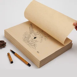 100 Sheets Chinese Sumi Xuan Paper 29x21cm A4 Calligraphy Brush Ink Writing Rice Yellow Paper for Painting,Drawing Practice