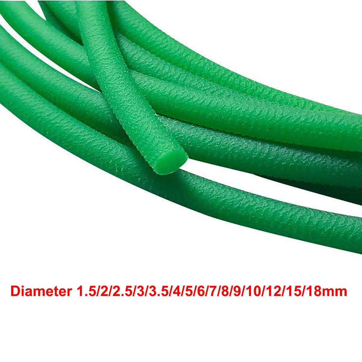 Green Orange Polyurethane Conveyor Belts Round PU Drive Belt Meltable Cord Dia 1.5/2/2.5/3/3.5/4/5/6/7/8/9/10/12/15/18mm