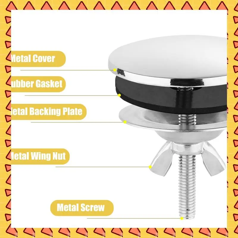 A008 2 Inch Kitchen Sink Hole Covers Set Kit Stainless Steel Faucet Hole Cover Sink Tap Hole Plug Cap Kit For Leakage Prevention