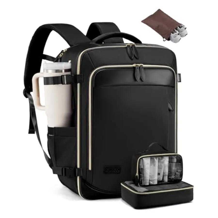 

Travel Backpack for Women, Carry On Backpack Packg Cubes, TSA Personal Item Travel Bag Airle Approved, Water Resistant Weekende